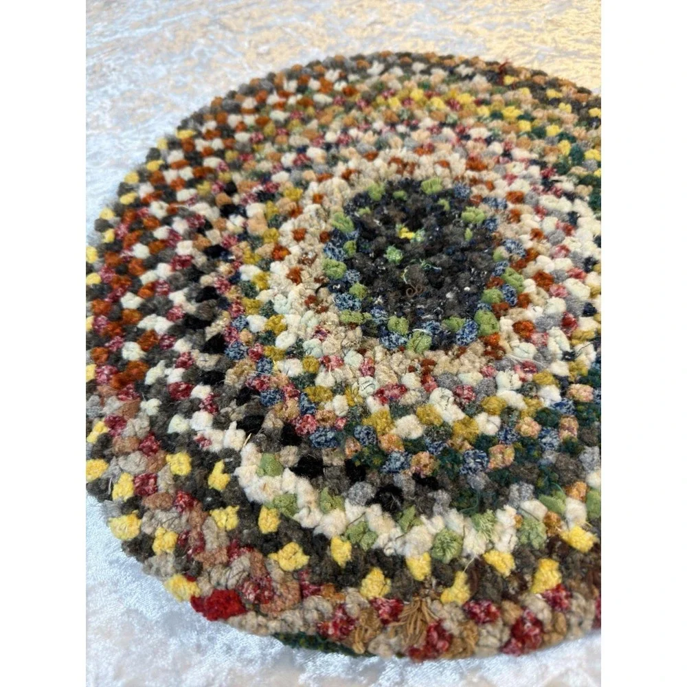 Vintage Handmade Braided Rag Rug 13
